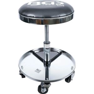BGS-technic Werkstatthocker 8388, Arbeitssitz, mit Ablagefach, höhenverstellbar 45 - 58 cm, drehbar, bis 135 kg