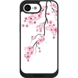 Nivocase Handyhülle für Apple iPhone 16e Hülle NIVOpure Case Schwarz Asien Japan Kirschblüten (Apple iPhone 16e), Smartphone Hülle, Schwarz