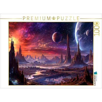 CALVENDO Puzzle Science Fiction - Reise zu fremden Planeten - Andromeda | 1000 Teile Lege-Größe 64x48cm Foto-Puzzle für glückliche Stunden