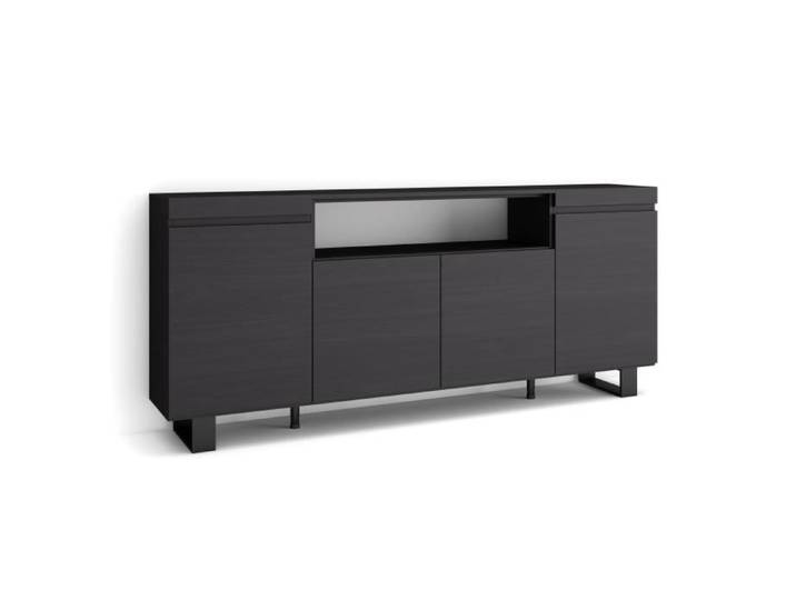 Buffet Bahut Enfilade Meuble de Séjour 200x35x87cm Noir RF2293