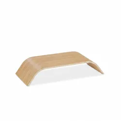 Relaxdays Monitorständer aus Bambus, gebogene Bildschirmerhöhung für Schreibtisch, ergonomisch, HBT 10x52,5x24 cm, natur
