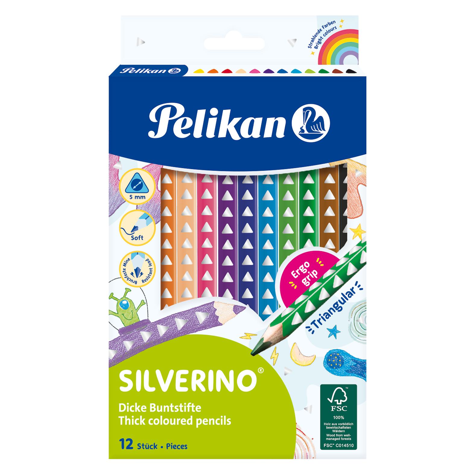 Pelikan Buntstifte triangular Silverino (12x) (700627)