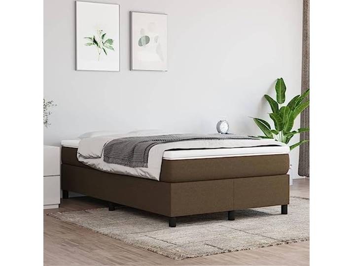 RJPLMFV Lattenrost mit Matratze, 120 x 200 cm, Dunkelbraun Atmungsaktiver Stoff, Taschenfedern, mittelharte Unterstützung, Sperrholzlatten