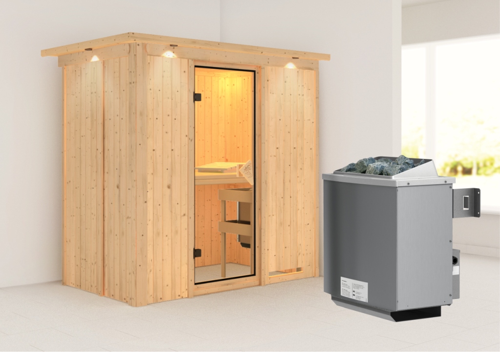 KARIBUHOLZT Sauna Variado( Front),9KW intr.Strg bronz.GGT u. DK 09238923