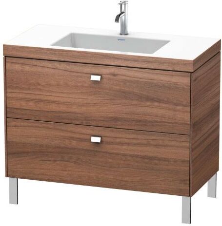 Duravit Brioso c-bonded Waschtisch mit Unterbau BR4702N1079 100x48, Nussbaum Natur/Chrom, o. Hahnl