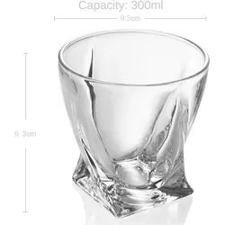 Intirilife 4x Whisky Glas 'TWISTED, Cocktailgläser, Braun