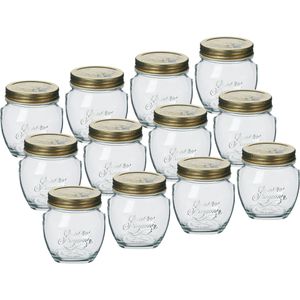 Bormioli-Rocco Einmachglas Quattro Stagioni, mit Schraubdeckel, 500 ml, zum Einkochen, luftdicht, Twist-Off, 12 Stück