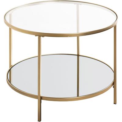 Beistelltisch HAKU "Sofatisch, Wohnzimmertisch", gold (gold, gold, gold), B:60cm H:45cm T:60cm, Tische, Beistelltisch, rund - aus Metall Gold - Ø/H 60/45 cm