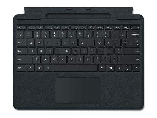 Microsoft Surface Pro Keyboard - Tastatur - mit Trackpad, Beschleunigungsmesser, Surface Slim Pen 2 Ablage- und Ladeschale - QWERTY - Spanisch - Schwarz - für Microsoft Surface Pro 8, Pro 8 for Business, Pro 9, Pro 9 for Business, Pro 10 for Business, Pro (11th Edition) (8XB-00150)