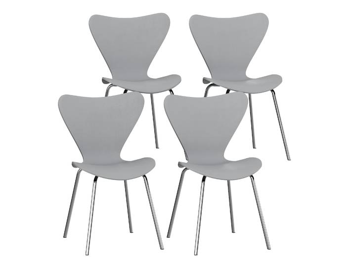 Esszimmerstuhl NOMI 4er Set grau/silber