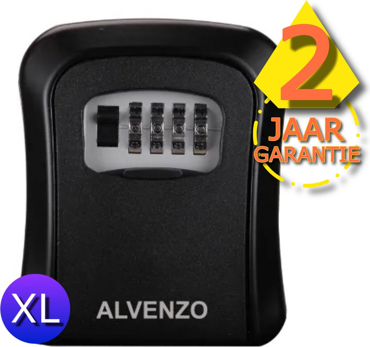 Alvenzo Sleutelkluis RVS - Zwarte anti-diefstal sleutelkluis met cijferslot voor binnen en buiten