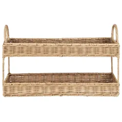 IB Laursen Tablett mit 2 Etagen aus Rattan, 44 x 19 x 26.5 cm