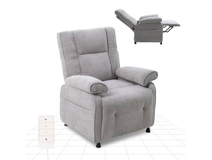 FLEXISPOT Elektrischer Relaxsessel mit Liegefunktion 105°–155°, zusätzliche Schnellbedienung für Aufrichten und Zurückstellen, extra Dicke Polsterung, belastbar bis 150 kg, X3(Hellgrau)