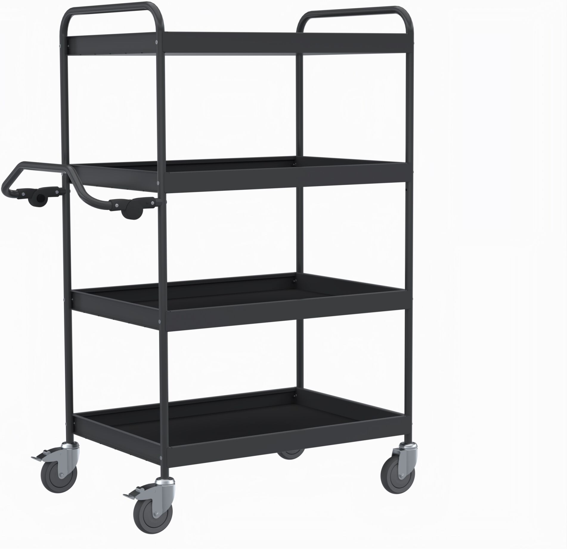 Kongamek ergonomischer Etagenwagen mit 4 Böden in Dunkelgrau