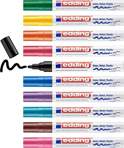 edding 750 Glanz Lackmarker farbsortiert 2,0 - 4,0 mm, 10 St.