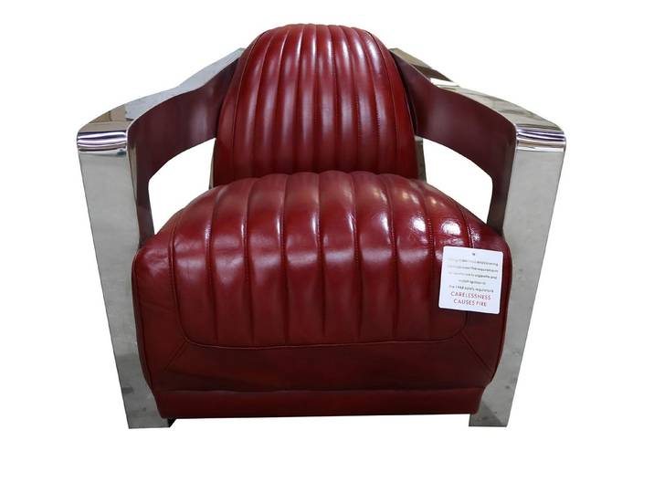 JVmoebel Sessel Retro Ledersessel in Rot aus Echtleder im Vintage-Stil (Sessel), Made in Europa