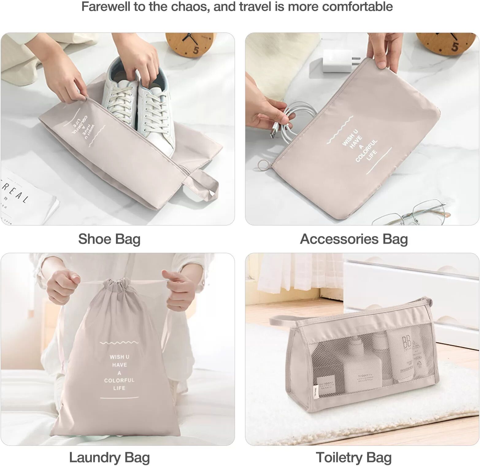 INF Organizer für Koffer - Packwürfel und Taschen 7-teiliges Set