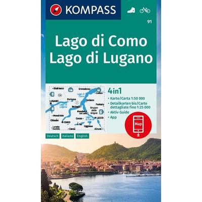 KOMPASS Wanderkarte 91 Lago di Como, Lago di Lugano 1:50.000, Sonstige von , KOMPASS Freytag & Berndt, 978-3-99121-469-4