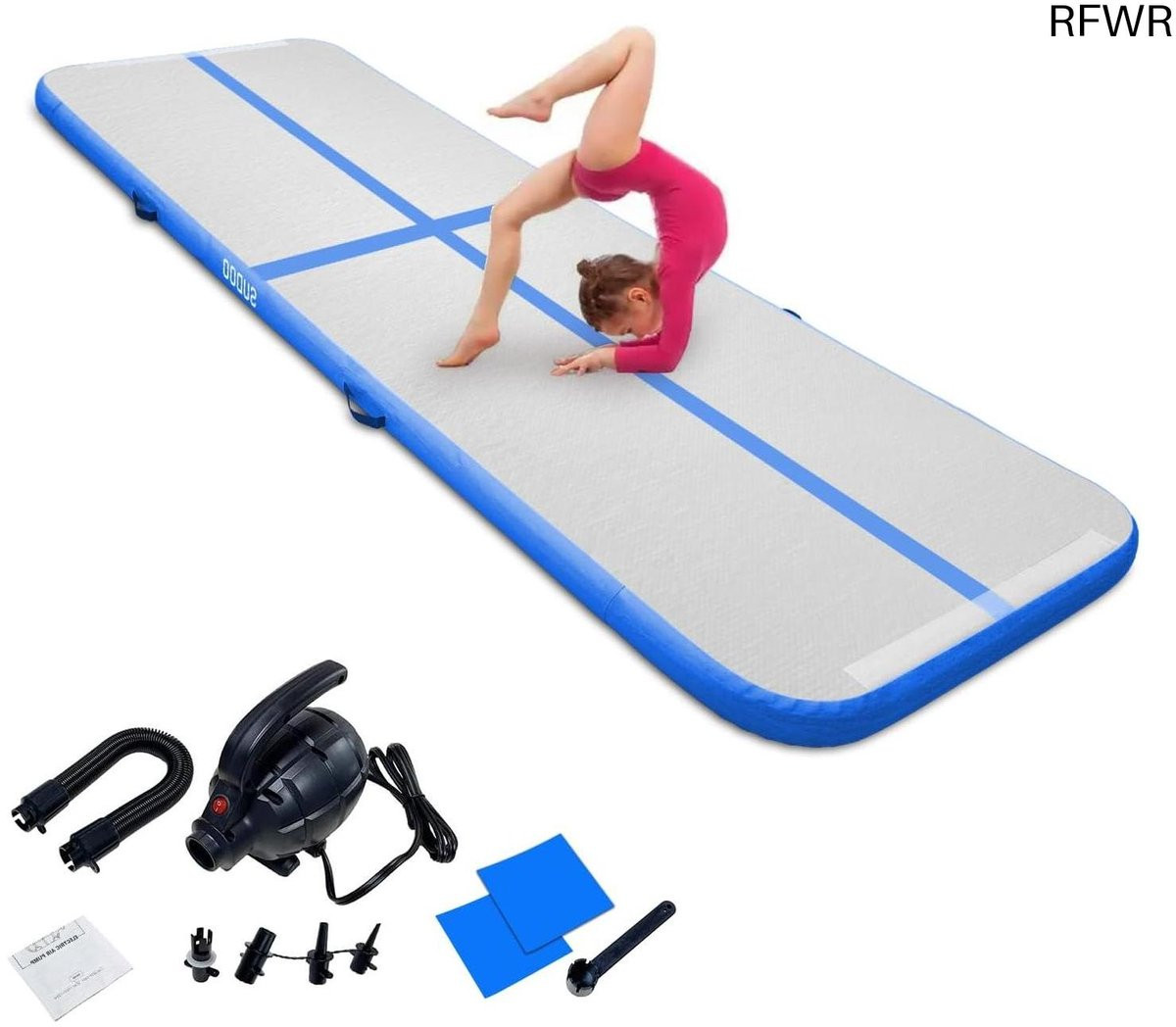RFWR Opblaasbare Turnmat 10 cm Hoog - Antislip Gymnastiekmat voor Fitness, Yoga en Outdoor