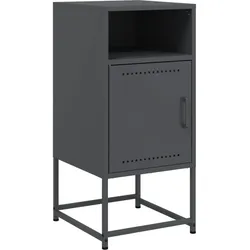 Décoshop26 - Nachttisch mit Staufach 36 x 39 x 78 cm anthrazitfarbener Stahl DEC033106