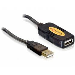 Delock USB-Kabel USB 2.0 USB-A Stecker, USB-A Buchse 10.00 m Schwarz Aktiv mit Signalverstärkung 82446