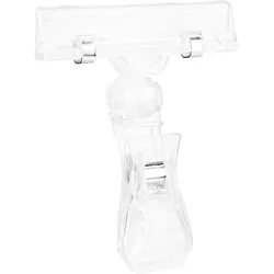 10 Sign-Clip mit großer Klammer und Preisschildhalter, Höhe ca. 105 mm, PC, transparent