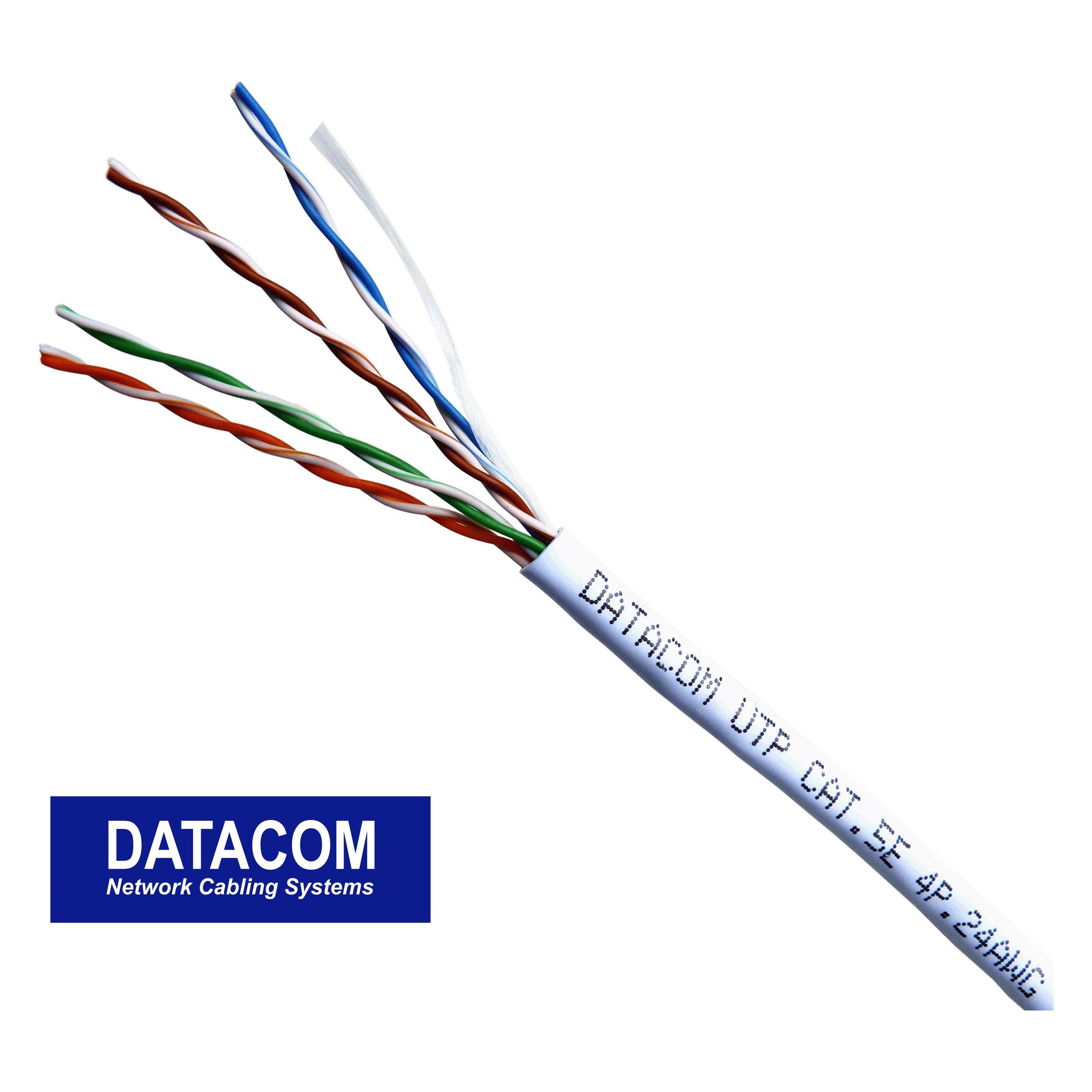Datacom UTP Cat5e PVC kabel (drát), bílý (UTP, CAT5e, 305 m) (1107)