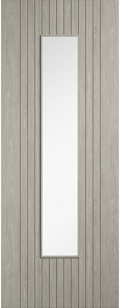 LPD Doors Laminate Sydney Glazed Pre-finished Laminate Doors Light Grey Laminate 83.8mm x 198.1mm