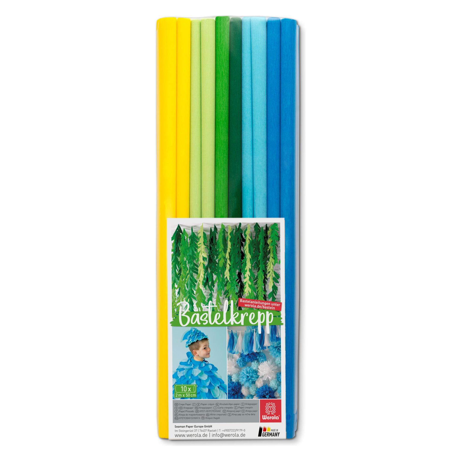 Werola Krepppapier Maritim farbsortiert 31 g/qm 10 Rollen (31 g/m², 10x) (794043000)