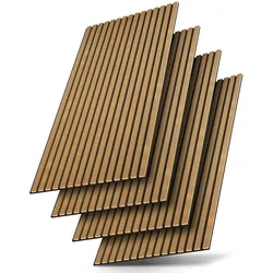 Akustikpaneele Holzoptik 4er Set - Eiche Natur Dunkel