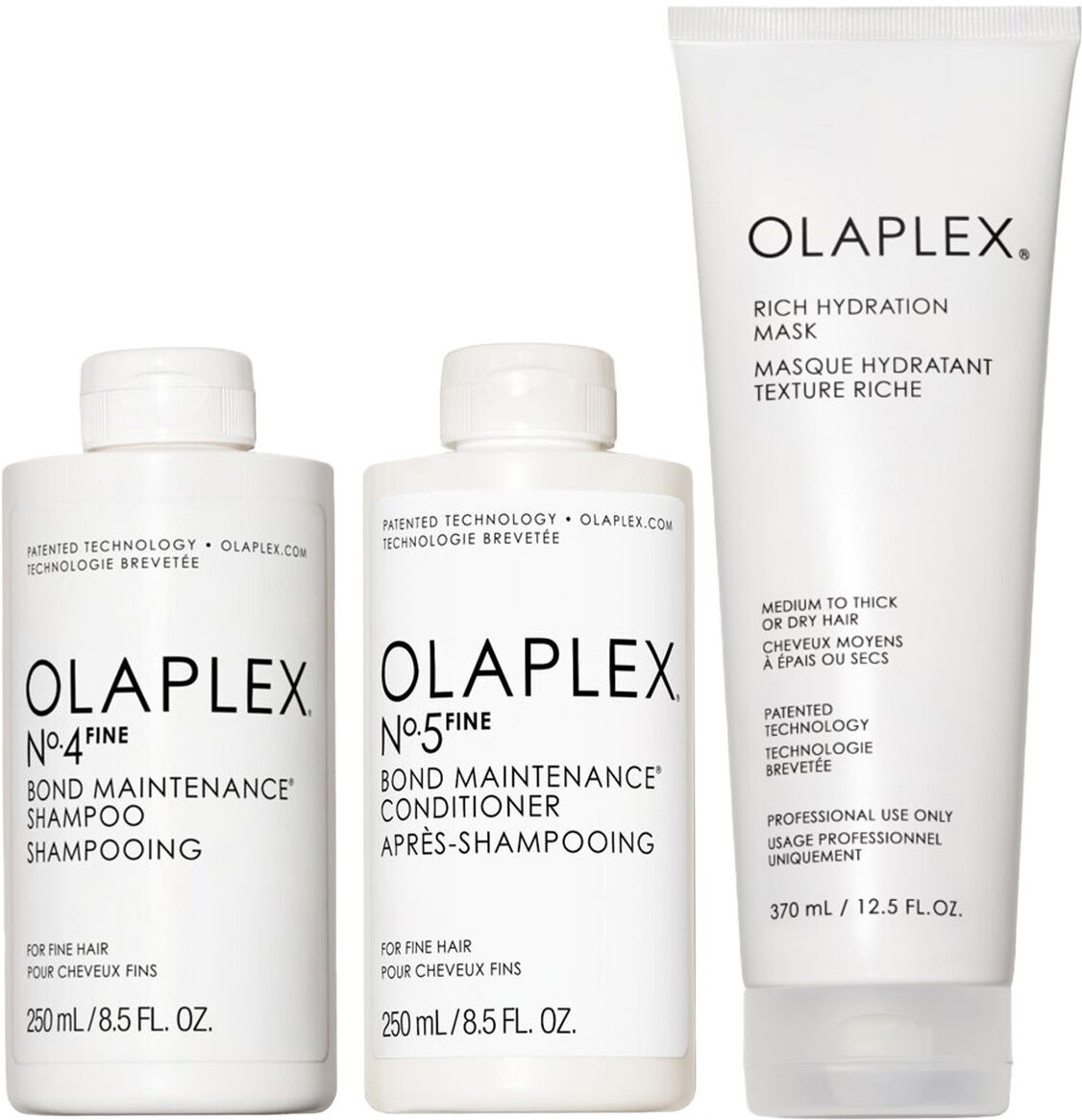 870ml Olaplex Fine Routine Set (No.4FINE 250ml + No.5FINE 250ml + Mask 370ml)