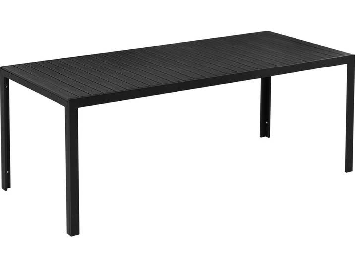 Outsunny eettafel - tuintafel - alu\, polyhout - 190x84\,5x72 cm - zwart