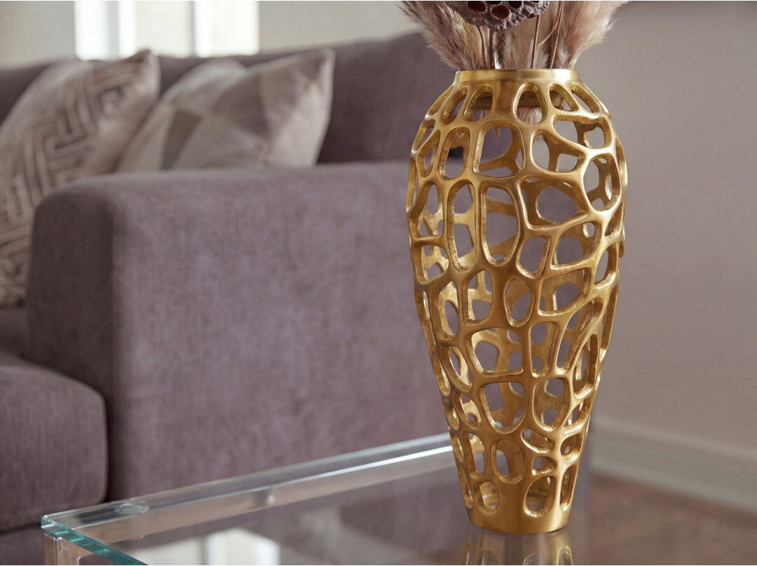 Canora Grey Jar 1 Gold 45cm H x 19cm W x 19cm D