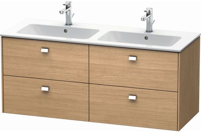 Duravit Brioso Waschtischunterbau BR410601052 1290x553 Europäische Eiche, 4 Auszüge, Griff Chrom