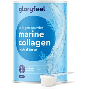 gloryfeel Kollagen Hydrolysat Marine, Peptide Typ 1, Pulver, mit Vitamin C + Zink + Kupfer, 500 g