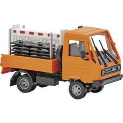 Busch 42254 H0 LKW Modell Multicar M26 mit Schrankenzauntransportgestell, Orange