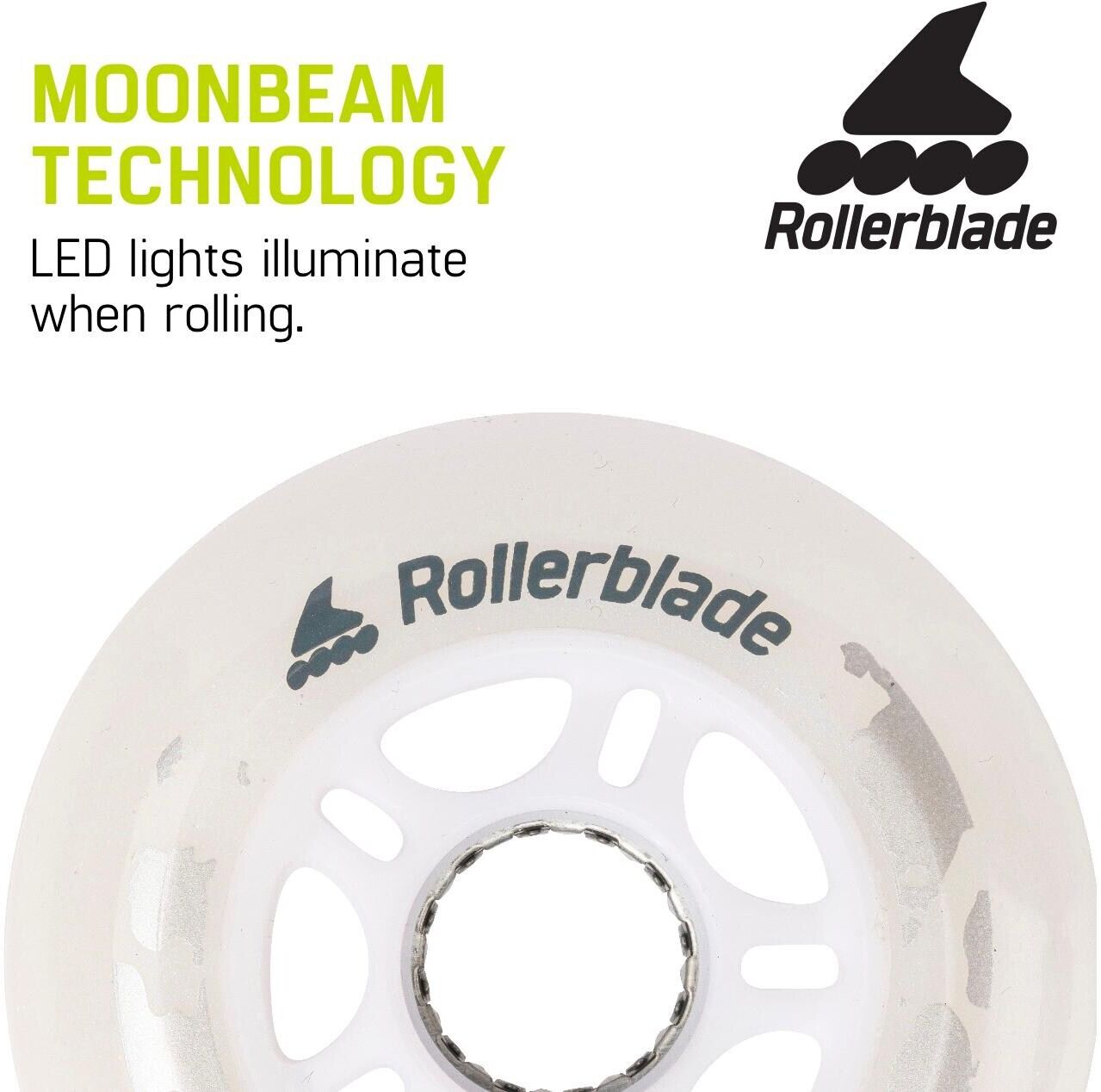 Inlineskates-Rolle ROLLERBLADE "Moonbea", weiss (weiß), Räder, 8, Kunststoff, Inlineskates-Rolle weiß 8