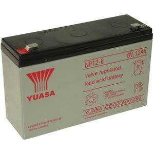 Yuasa AGM-Batterie NP12-6, 6 V, 12 Ah, Faston 6,3 mm Anschluss, mit VdS-Zulassung
