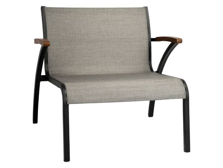 Stern Lounge-Sessel Laris Aluminium schwarz matt Bezug Textilen