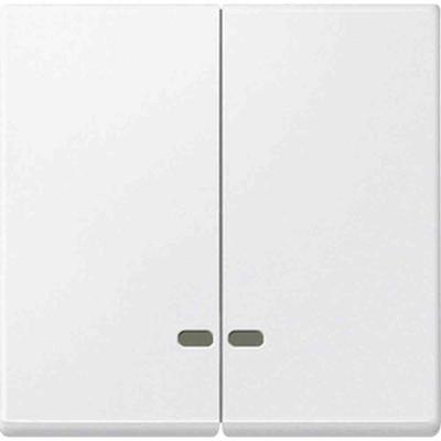 Merten System M Wippe Serien, Schalter/Taster, polarweiß, matt, Sonderaufdruck, Kontrollfenster/Lichtauslass