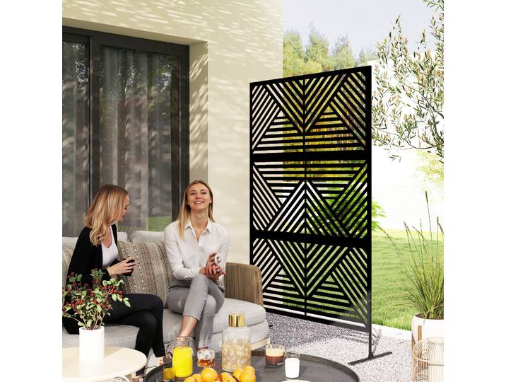 Outsunny Treillis Extérieur 122x45x198 cm Métal Noir