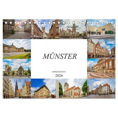 Münster Impressionen (Tischkalender 2026 DIN A5 quer), CALVENDO Monatskalender
