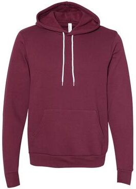 Bella + Canvas 3719 Sponge Fleece Hoodie in Maroon size 3XL B3719, BC3719