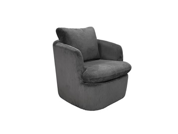 byLIVING Sessel Harmony, 360° drehbar, Grob-Cord dunkelgrau, Vollpolster B 72, H 78, T 77 cm