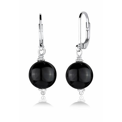 Paar Ohrhänger ELLI "Elli Ohrringe Onyx Edelstein Basic Klassisch 925 Silber", silber, Ohrringe, Damen, onesize,mit Steinen, Silber 925 (Sterlingsilber)