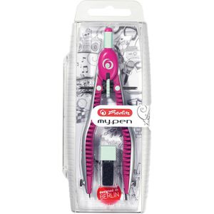 Herlitz Zirkel 11122348 my.pen 2-teilig, Schnellverstellzirkel, lila / minze