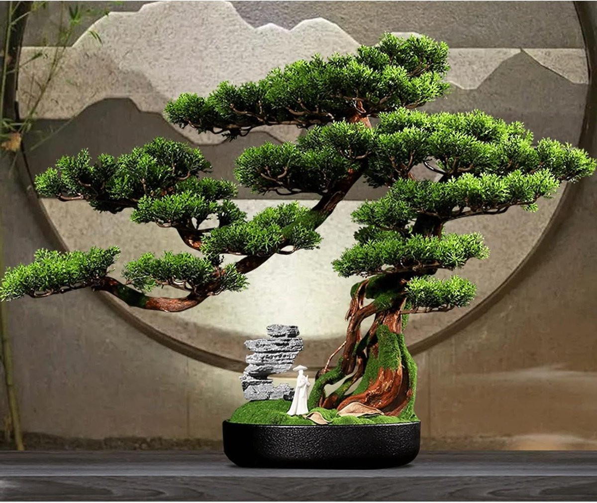 Kunst Bonsai Boom Groen - Onderhoudsvrije Nep Plant - 65 cm Lengte