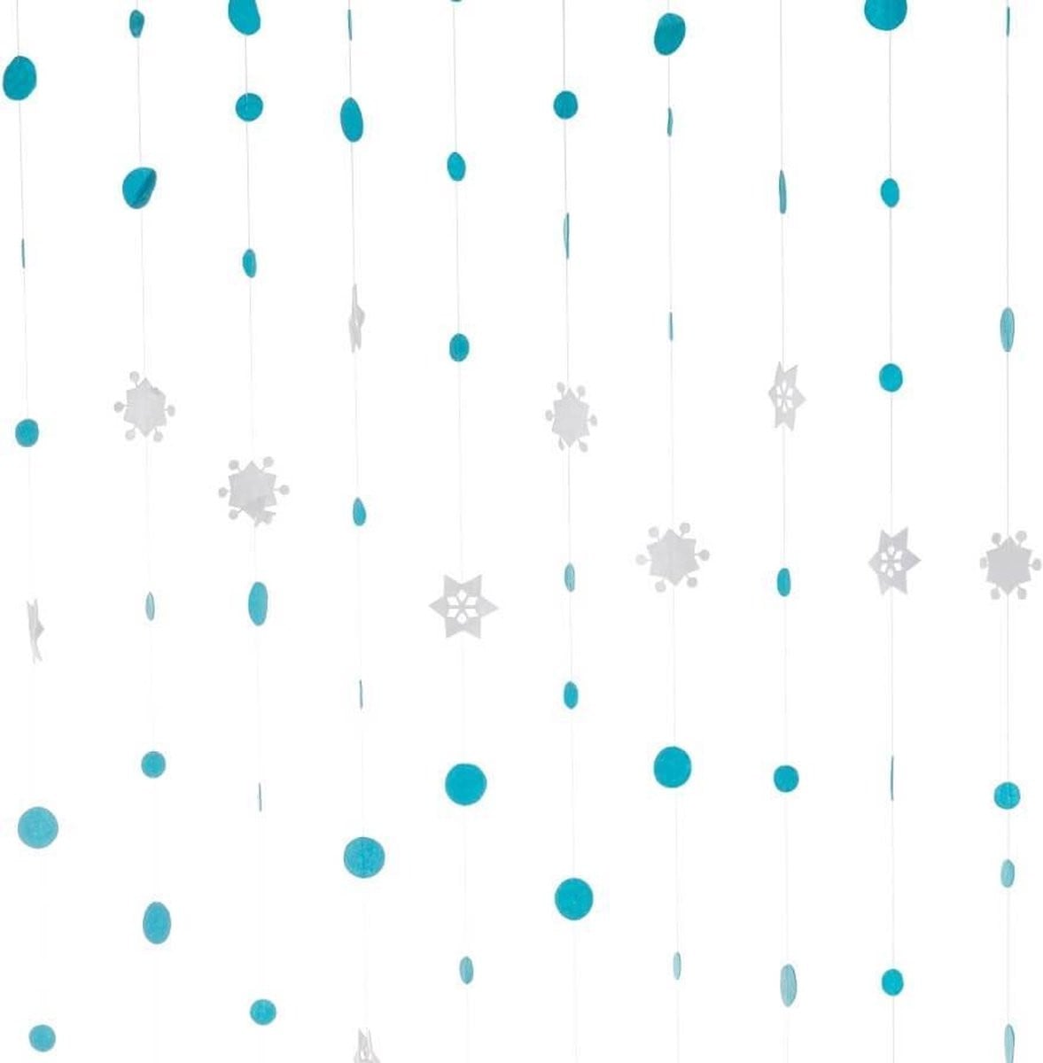 2LIF Snowfall Blauw Draadgordijn voor de deur, Transparant, B: 90 cm, H: 250 cm