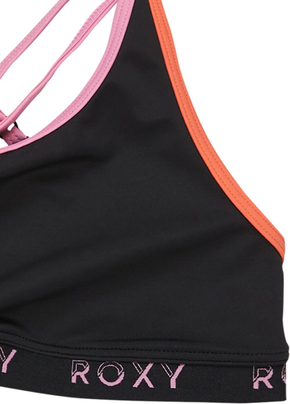 Bustier-Bikini ROXY "Colorblock", Mädchen, Gr. 12(148-156cm), grau (anthrazit), Recycling-Polyester, Bikini-Sets Bustier-Bikini anthrazit 12(148-156cm)