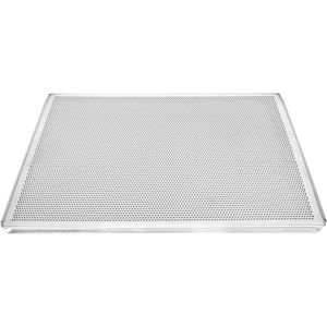 Schneider-GmbH Backblech 381100, silber, gelochtes Aluminium, 60 x 40 cm, Rand 1 cm hoch